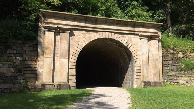 A railroad tunnel.