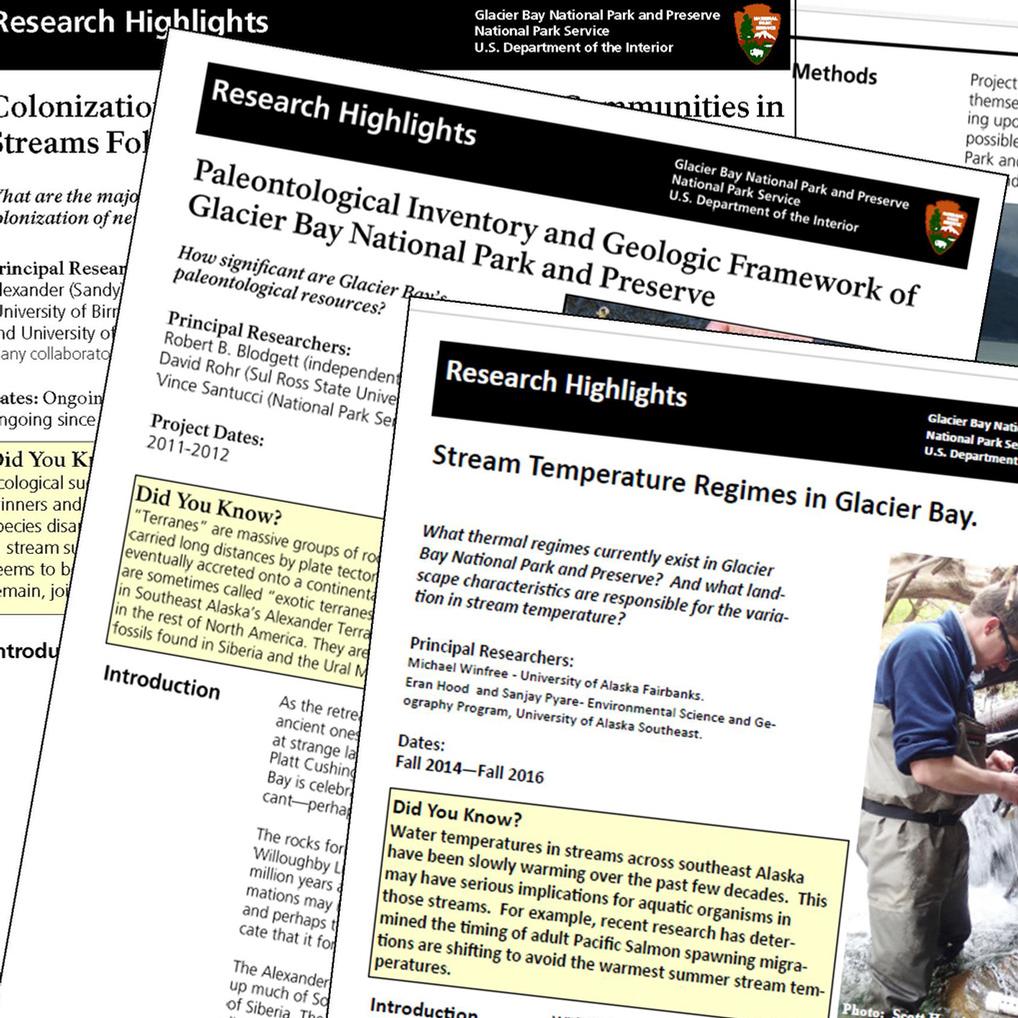 Recent and Current Research in Glacier Bay
