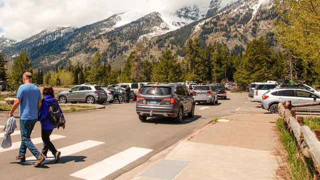 Parking lot at Jenny Lake