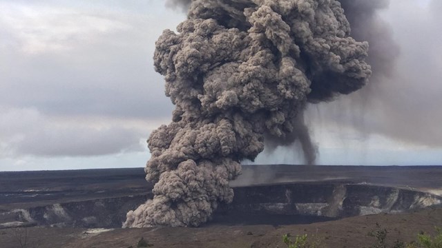 A volcanic ash plume.