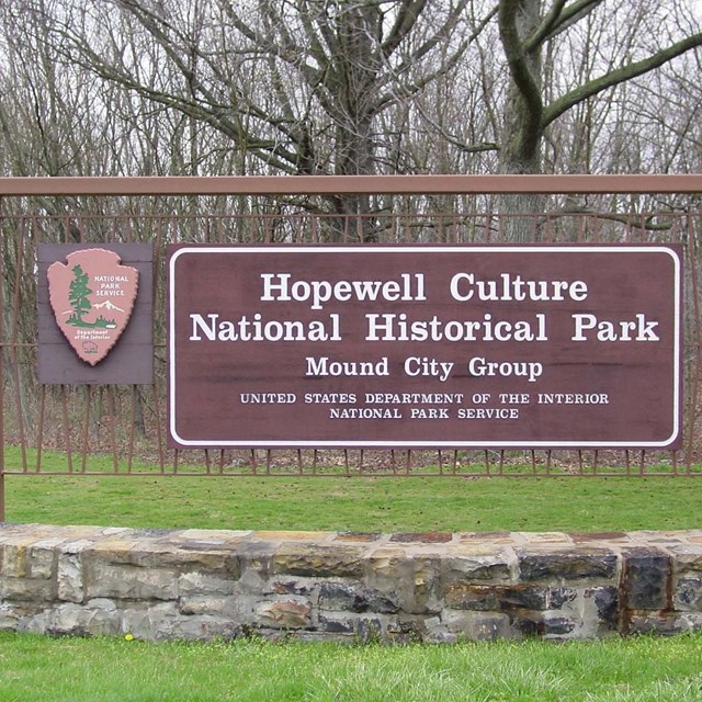 Photo of NPS sign at Hopewell Culture