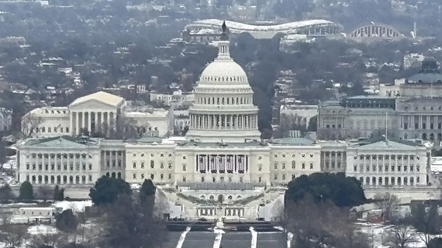United States Capitol in winter
