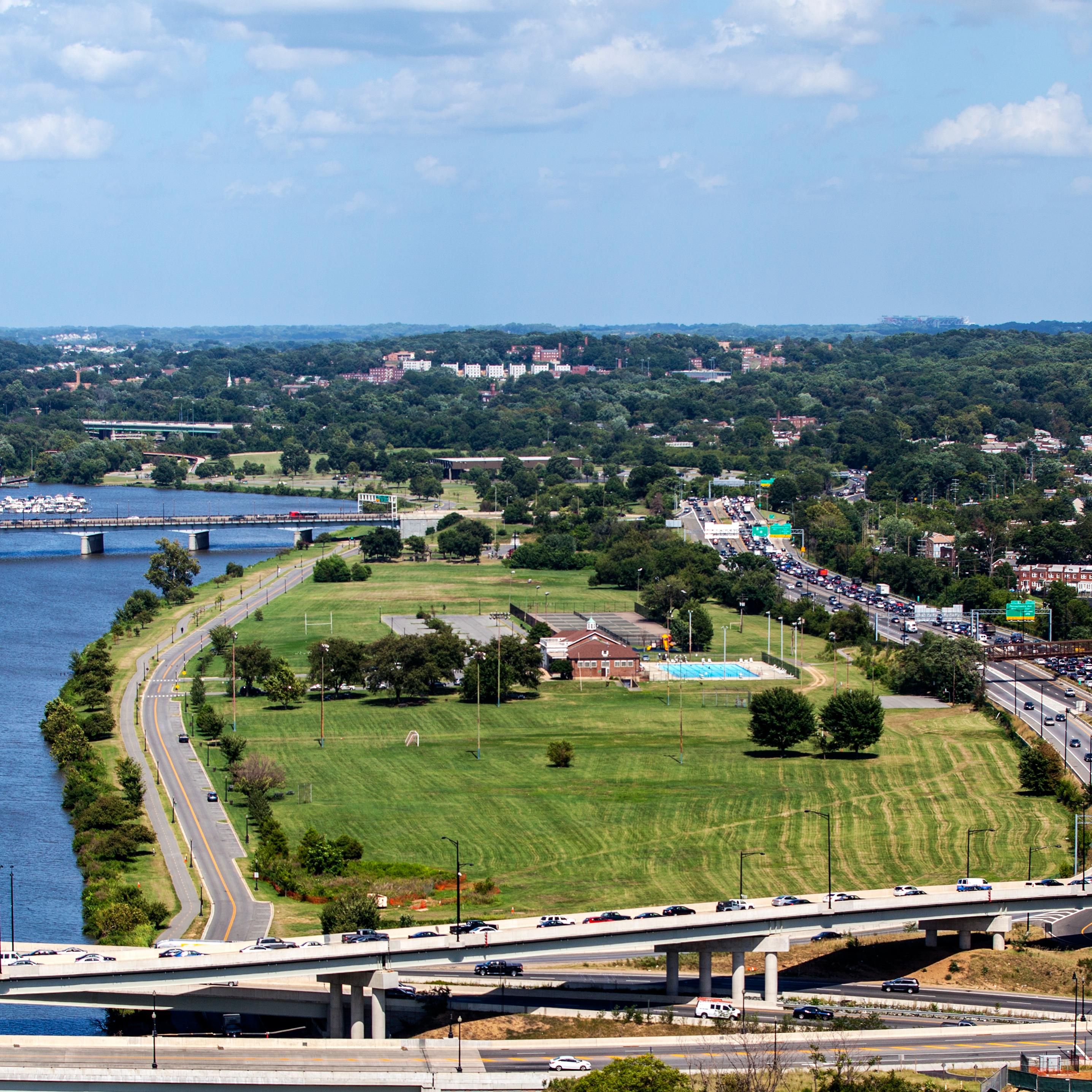 Aerial view of Anacostia Park
