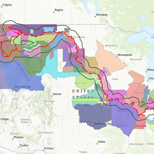 a map of the United States with multi colored highlights