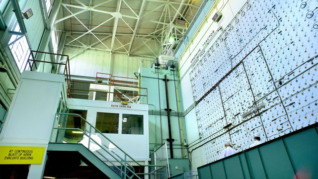 A large reactor face with walkways throughout.