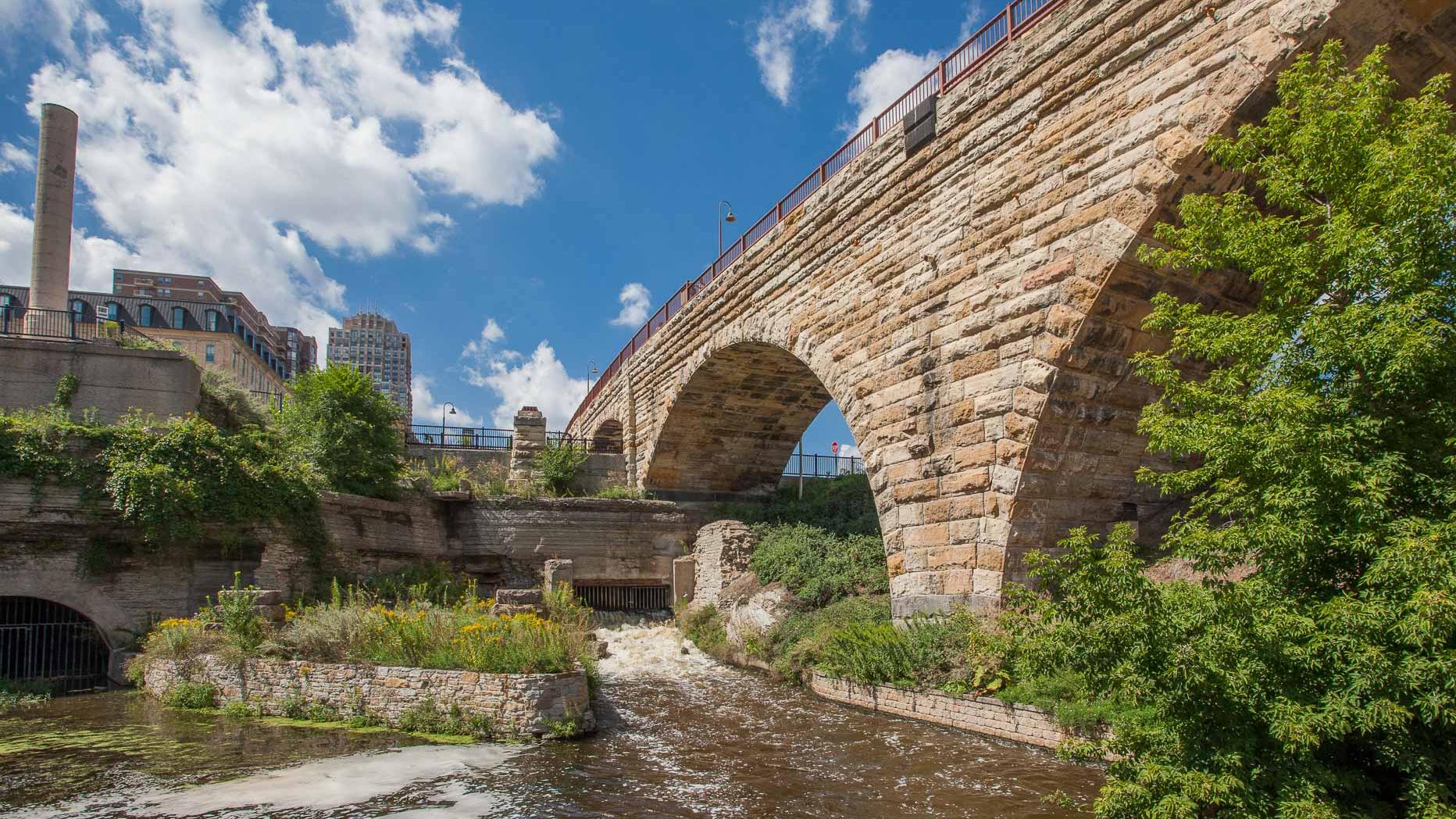 A bridge made from stone.