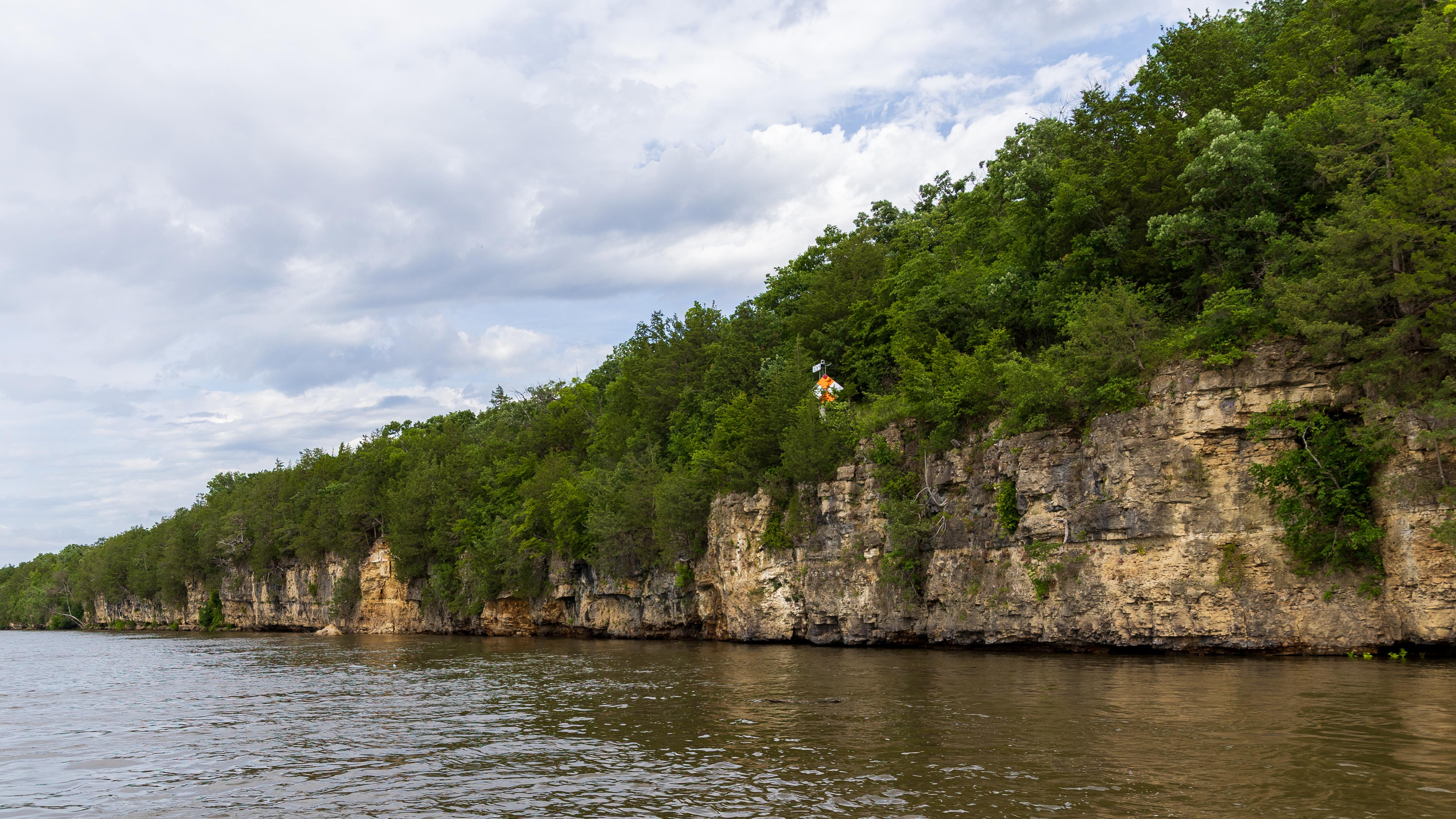 The limestone bluffs by Grey Cloud Island