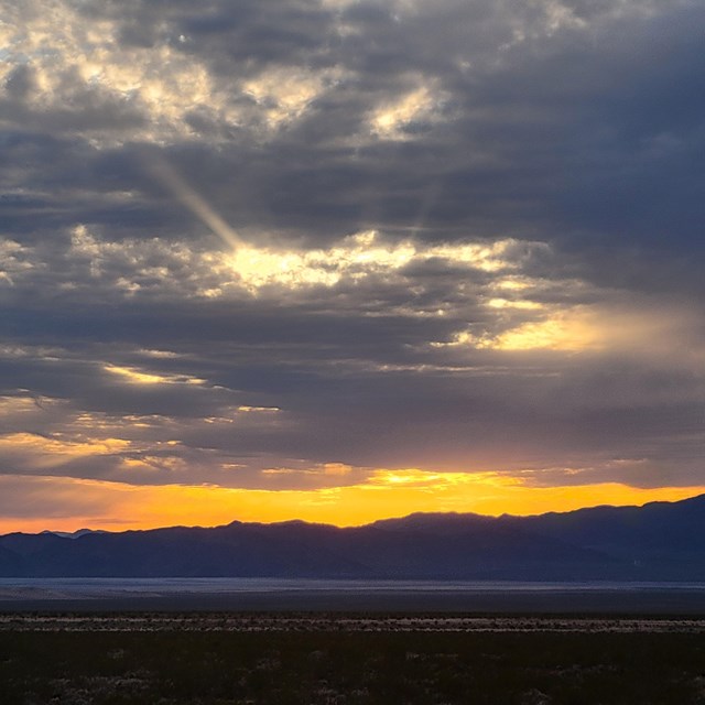 Sunsetting over Soda Lake and Mountains