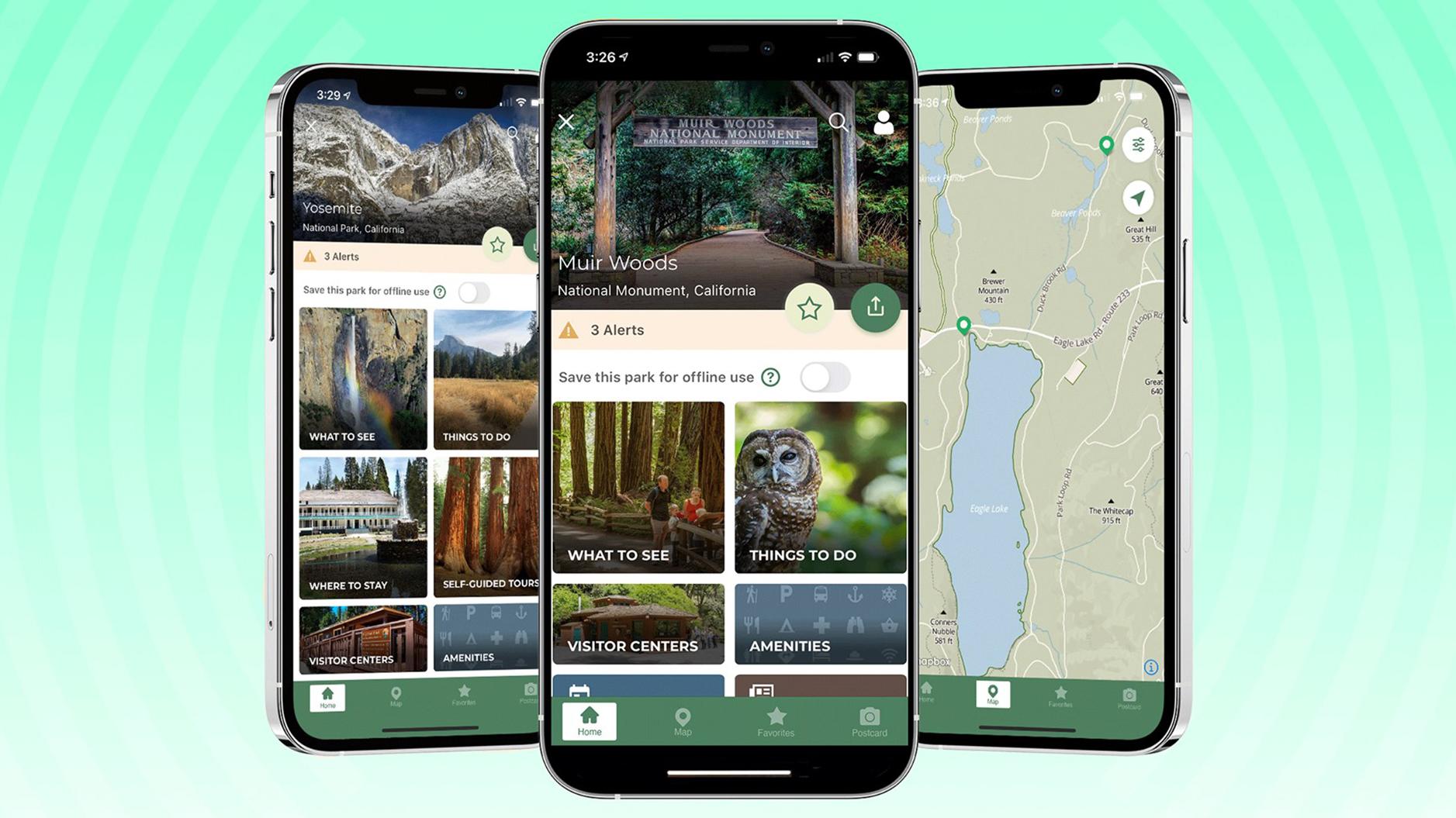 phone screens display app pages
