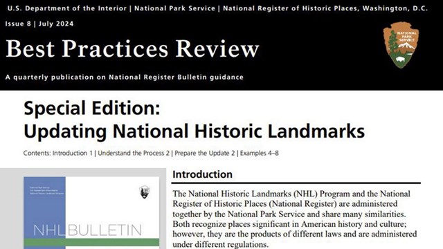 Best Practice Review - Special Edition: Updating National Historic Landmarks