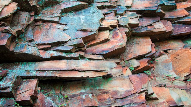 close up of rock layers