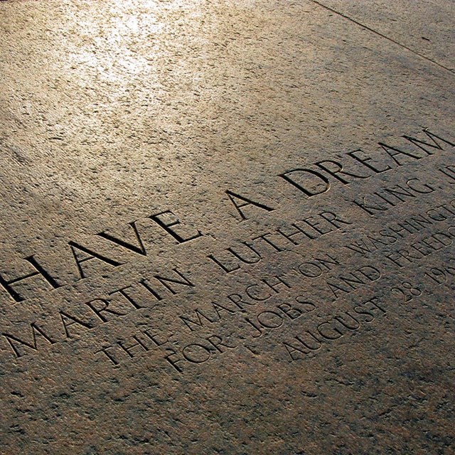 Marker indicating the location where Dr. Martin Luther King, Jr. stood in 1963