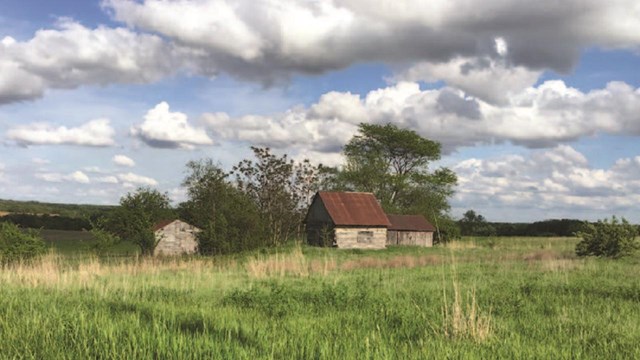 Historic farm on a prairie