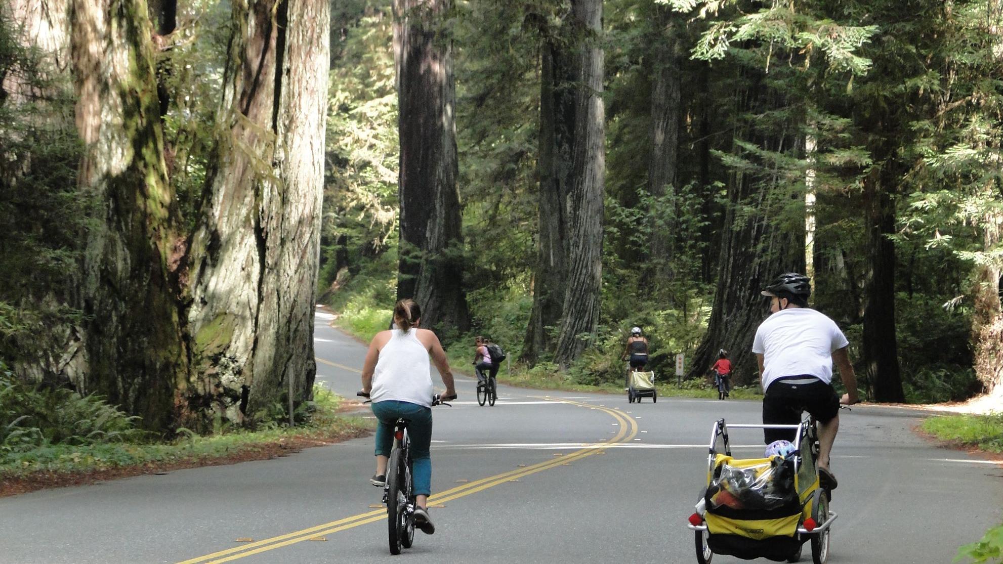 Many places are bike friendly.