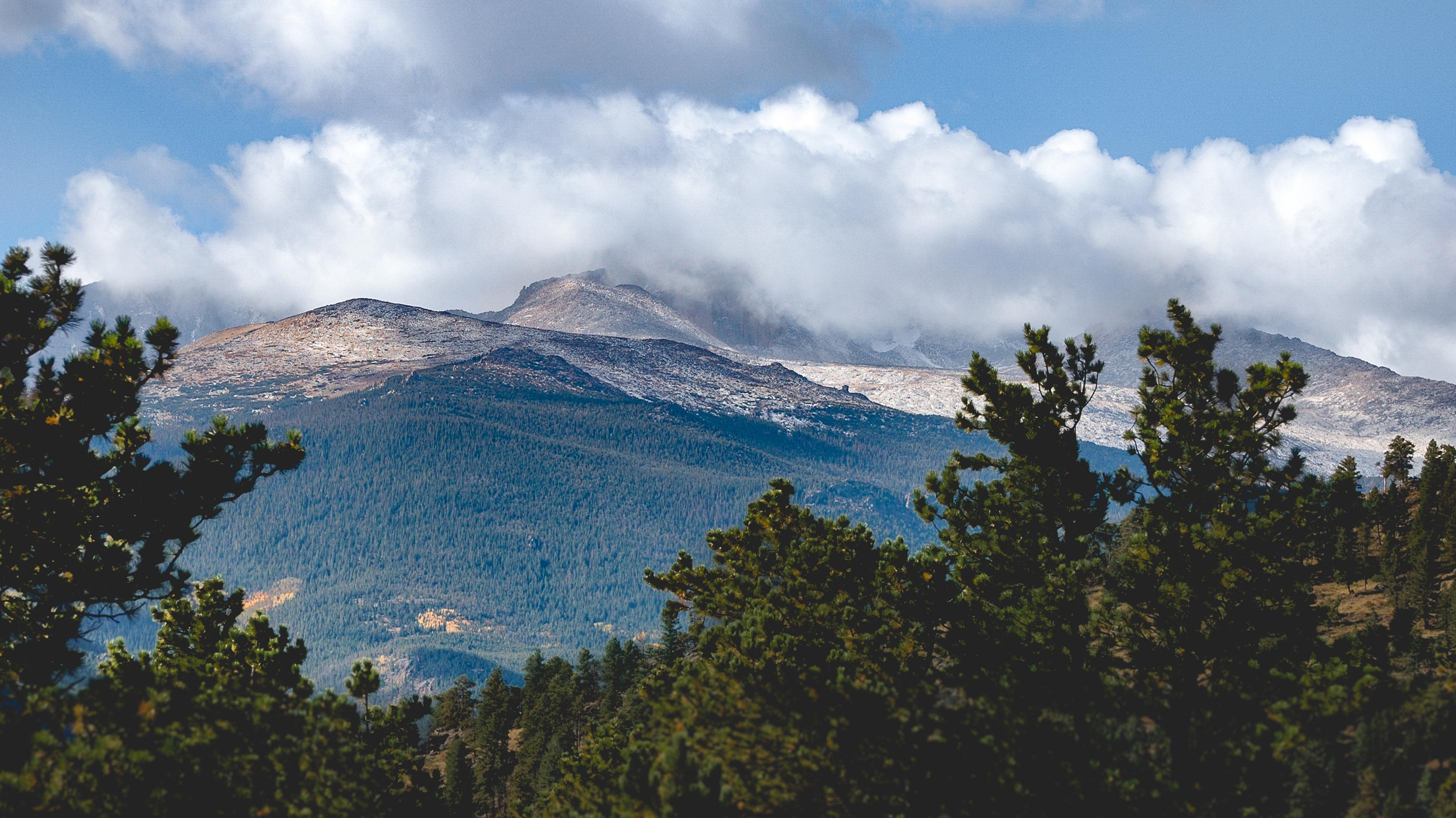Longs Peak with clouds