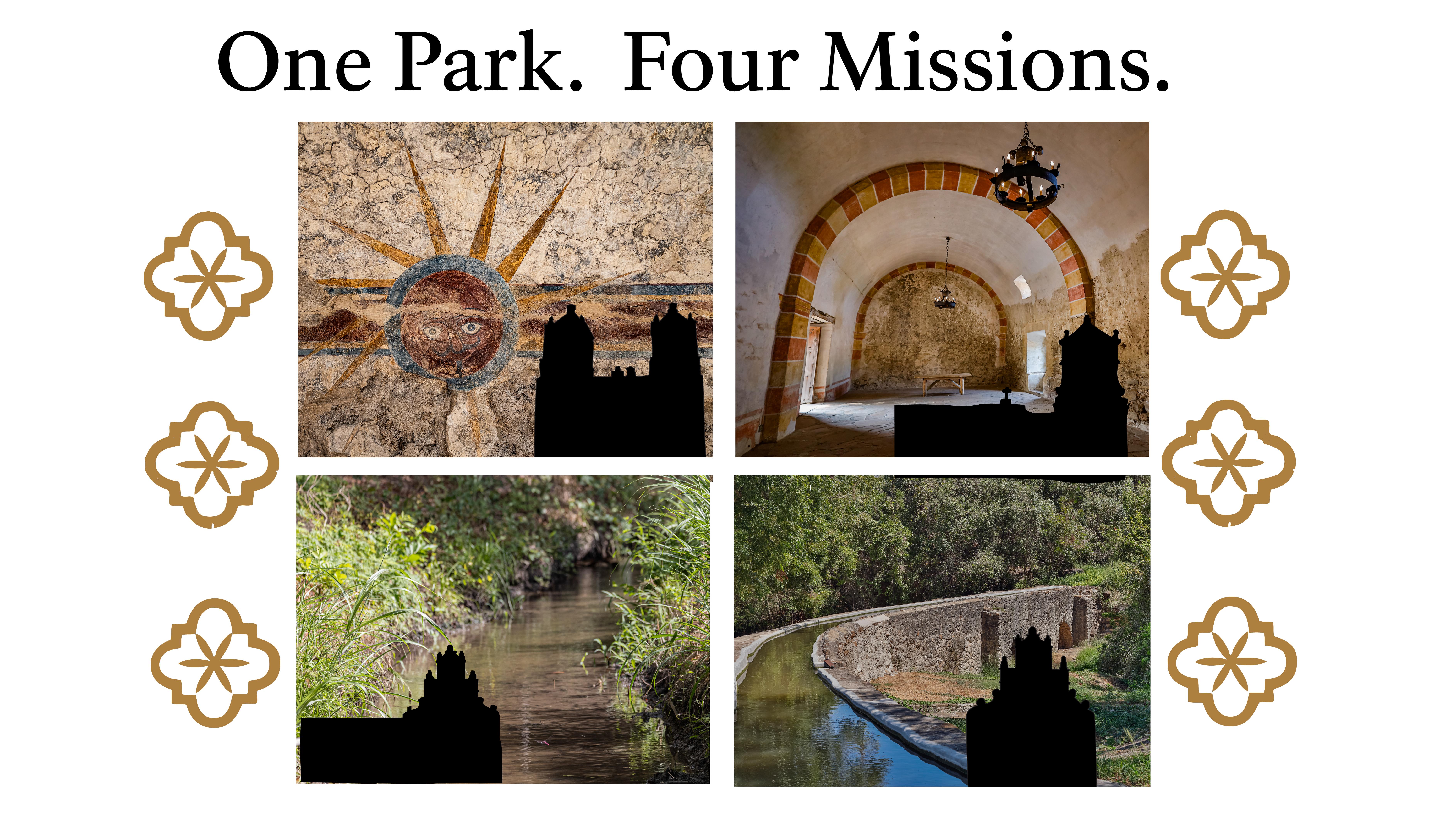 Four Mission churches in a design