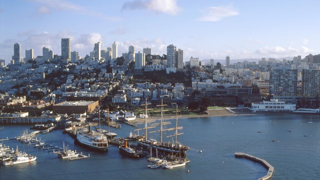 Aerial view of San Francisco Maritime National Historical Park