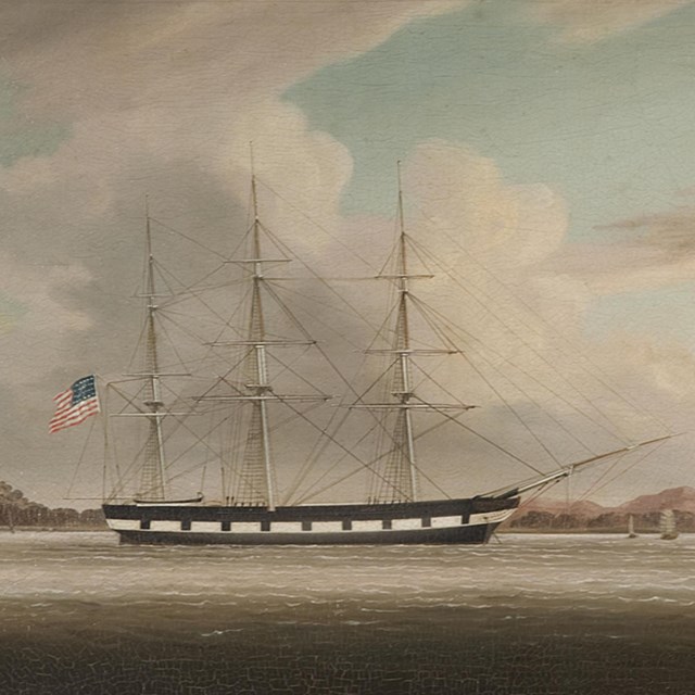 a painting of the ship Niantic