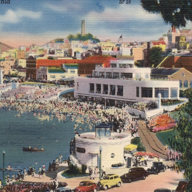 historical photograph of the Aquatic Park Bathhouse