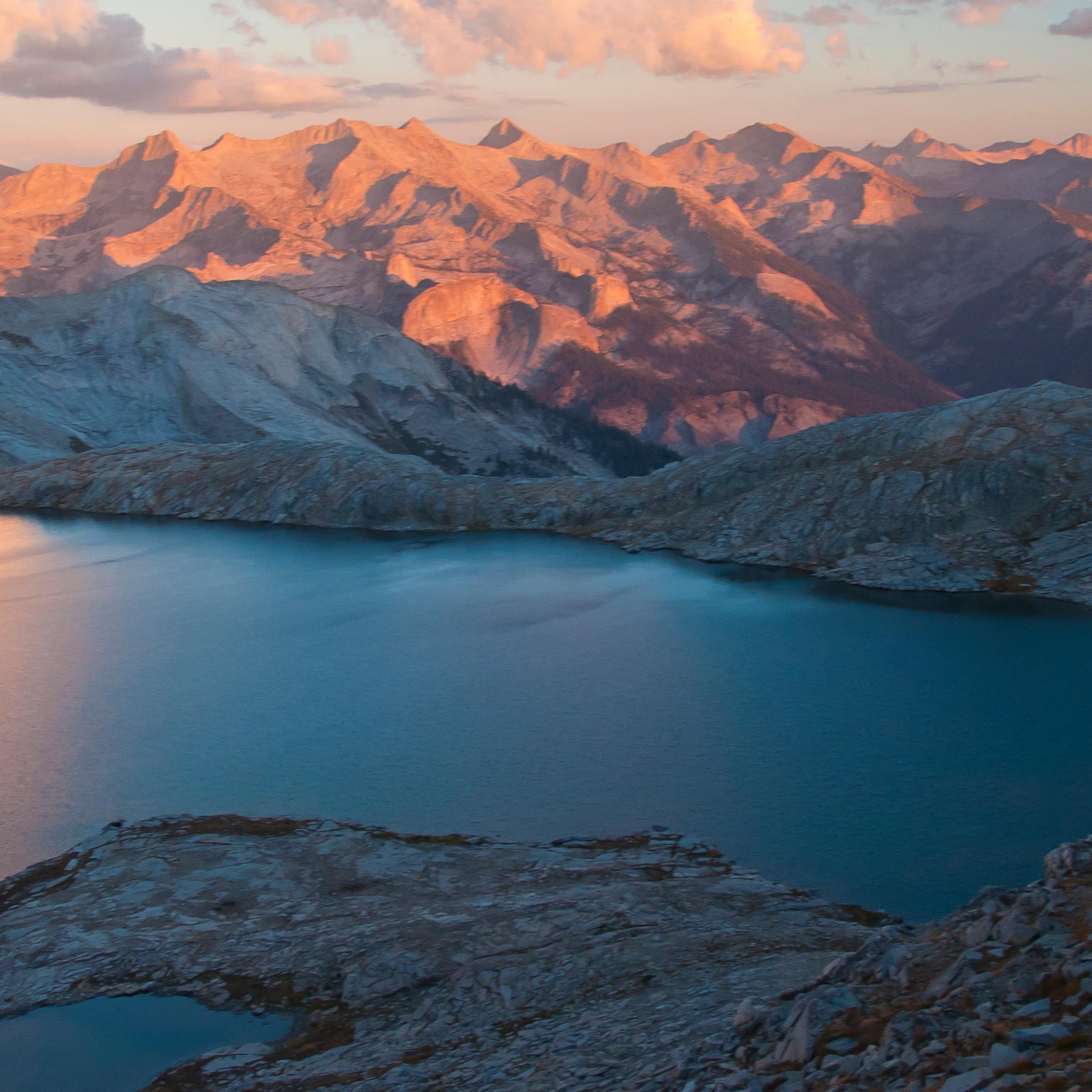 A mountain range in pastel.