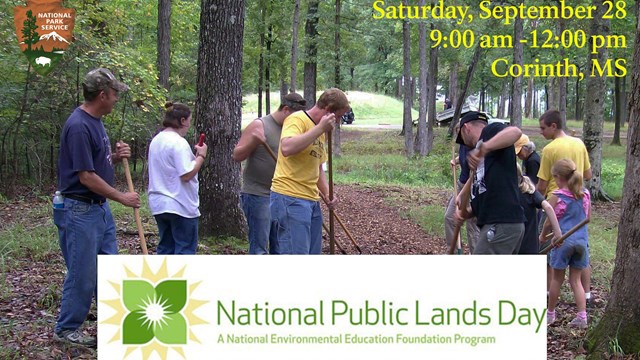 Volunteers doing trail work