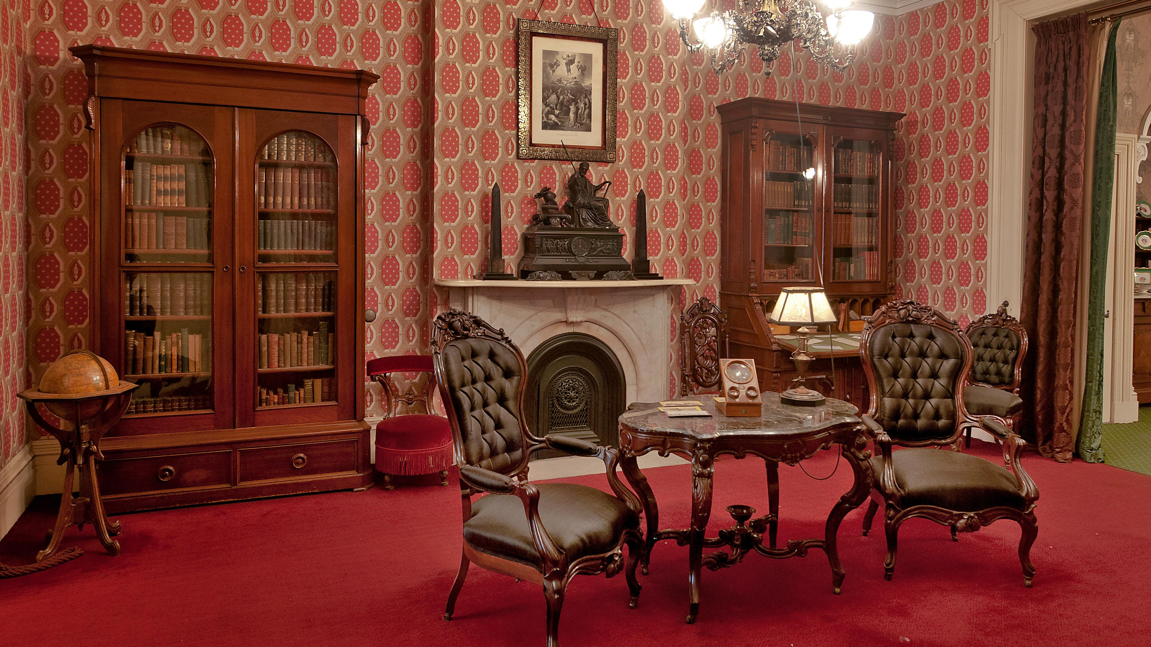 A photo of the recreated library