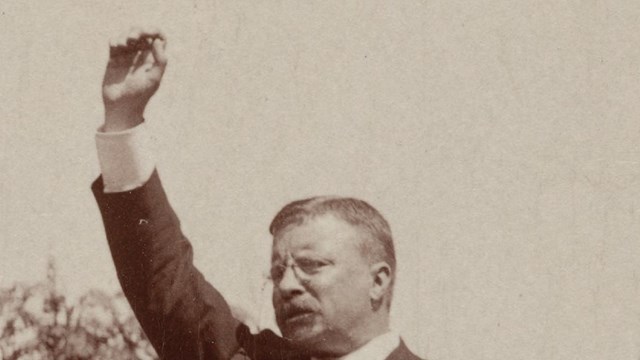 Image of TR giving a speech