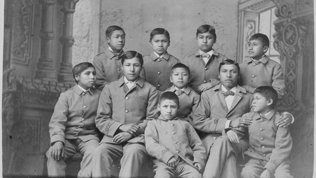 group of boys at the carlisle indian school