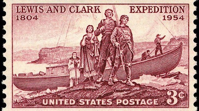 1954 stamp commemorating the lewis & clark expedition