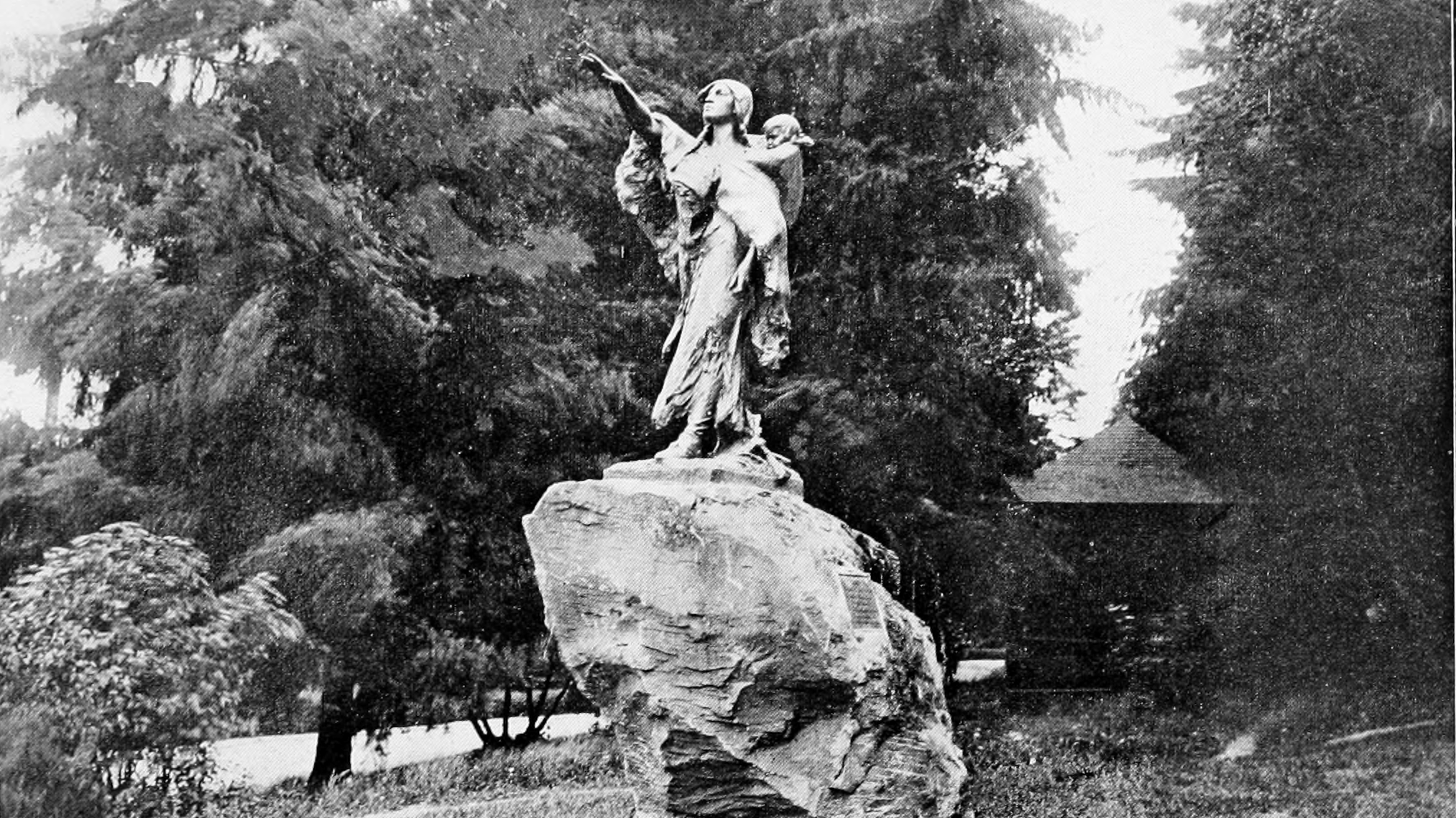 historic photo of sacagawea statue