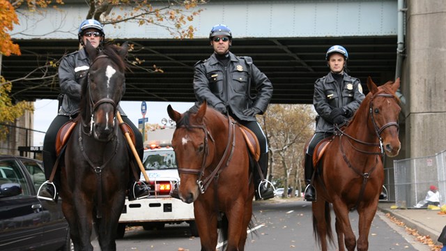 The New York Field Office Horse Mounted Patrol during the New York City Marathon in 2013.  