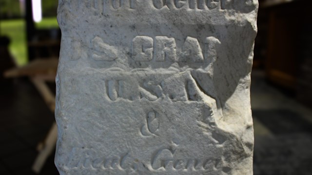 An engraved stone