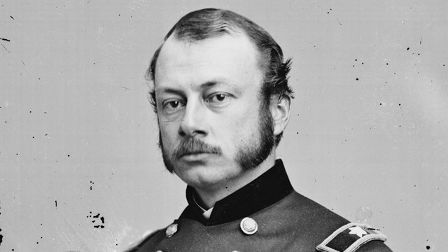 A black and white image of Robert Potter in Union generals uniform.