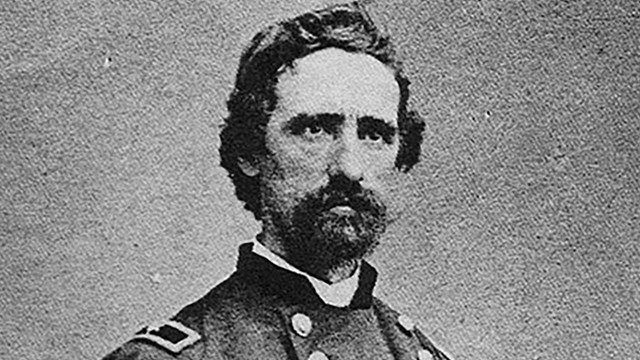 A black and white image of William Sooy Smith in Union generals uniform.