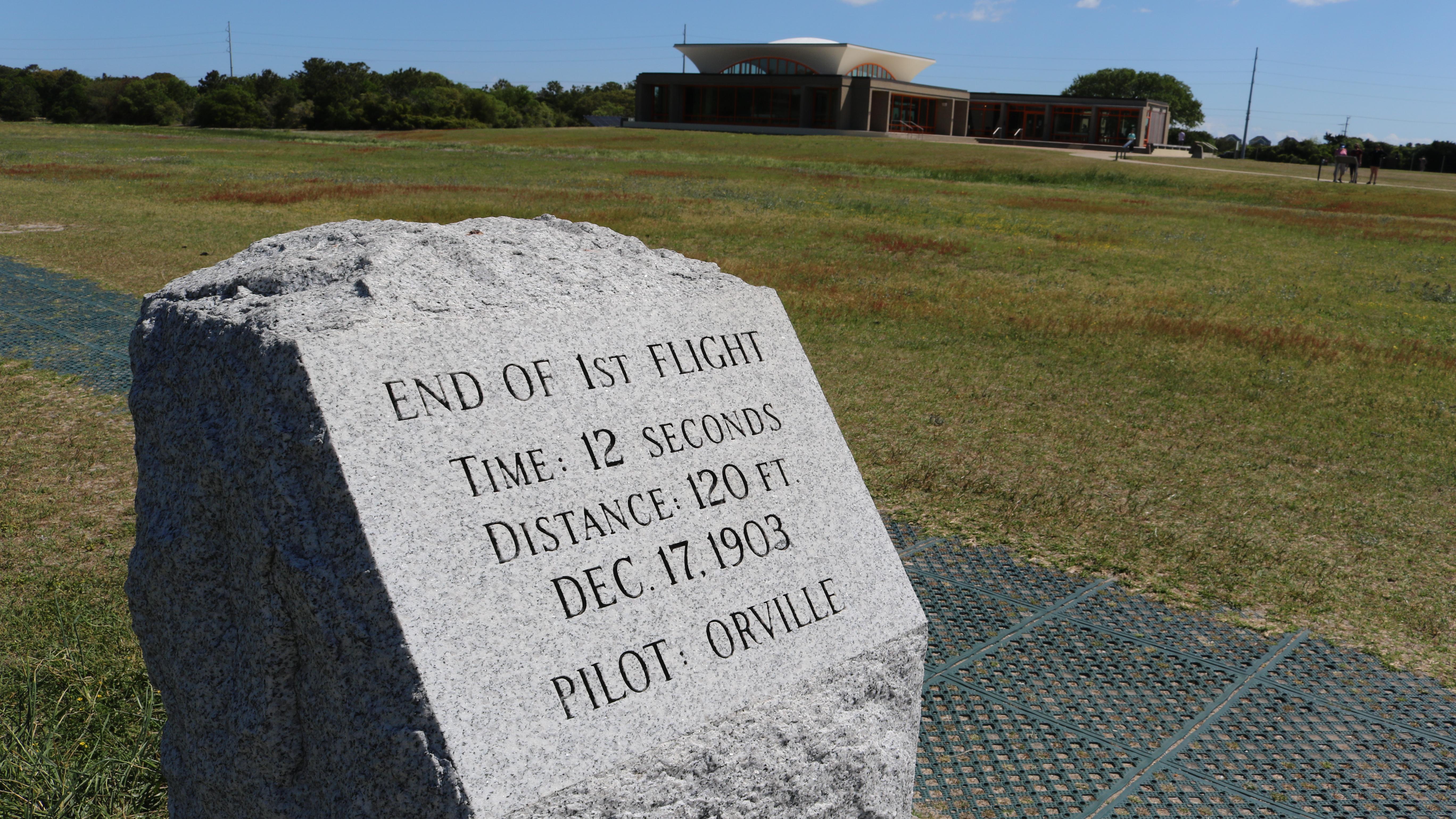 Large boulder marking the first flight's take off spot