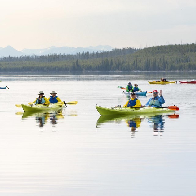 Kayakers on Yellowstone Lake