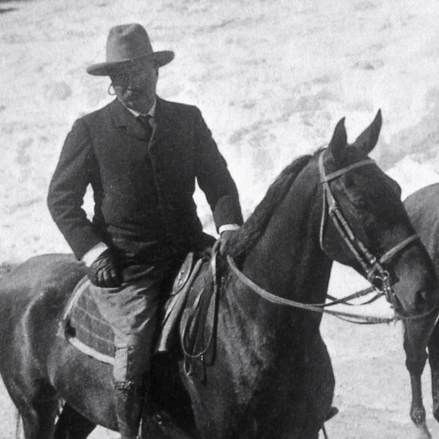 President Theodore Roosevelt at Mammoth Hot Springs