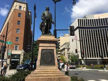 A statue of John Witherspoon on a pedestal