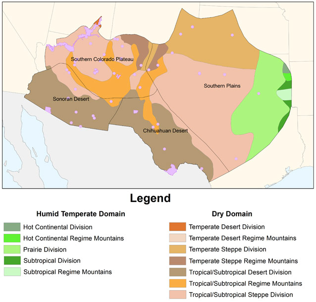 Major ecological regions and NPS Inventory and Monitoring Networks in the Southwest.