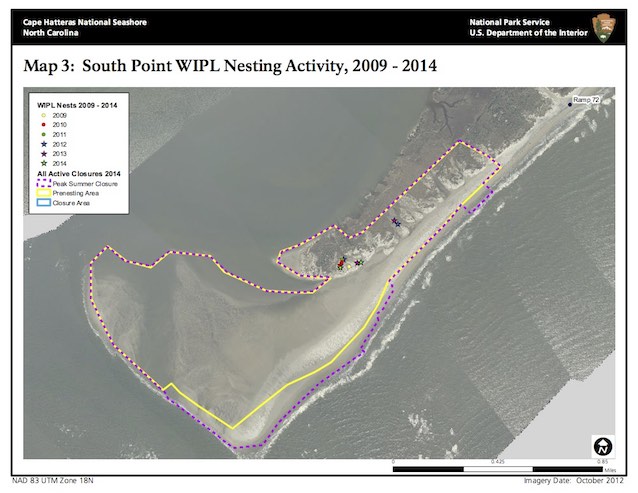 Map 3: South Point WIPL Nesting Activity, 2009-2014