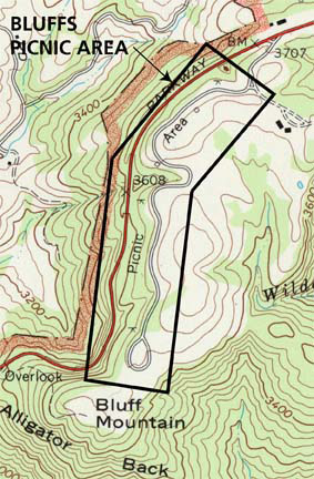 The landscape boundary is indicated by a black outline on a topographic map.