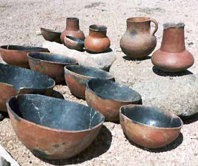 Salado Red Ware vessels from Tonto National Monument.