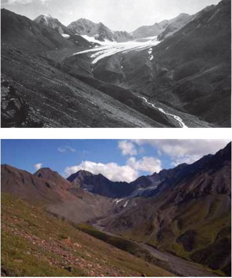 Teklanika Glacier 1919 (capps) & in 2004 (Karpilo)