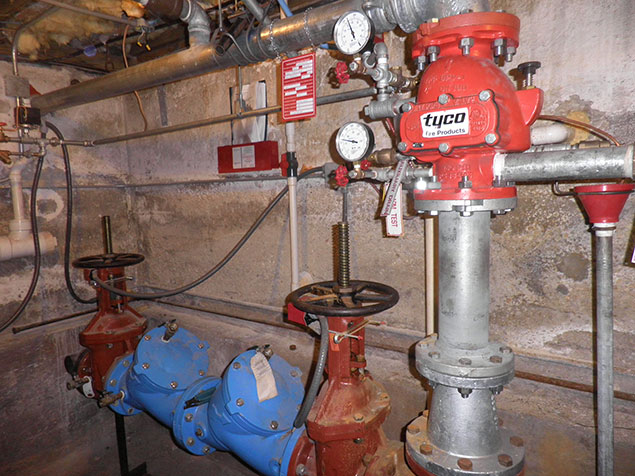 View of pipes, and fire suppression equipment