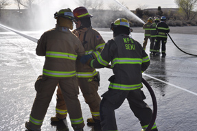 Firefighter training for teamwork and technique