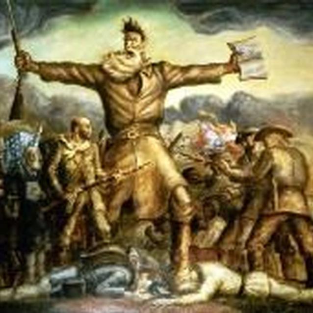 "Tragic Prelude", a painting by John Steuart Curry, depicts John Brown leading the anti-slavery movement in the Kansas Territory before the Civil War.