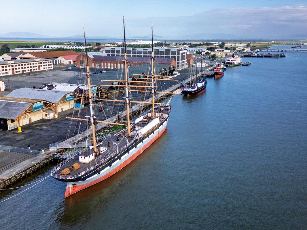 Five historic ships docked at Mare Island