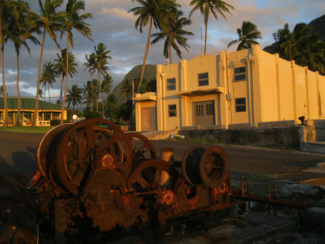 View of warehouse and store at the Kalaupapa Pier