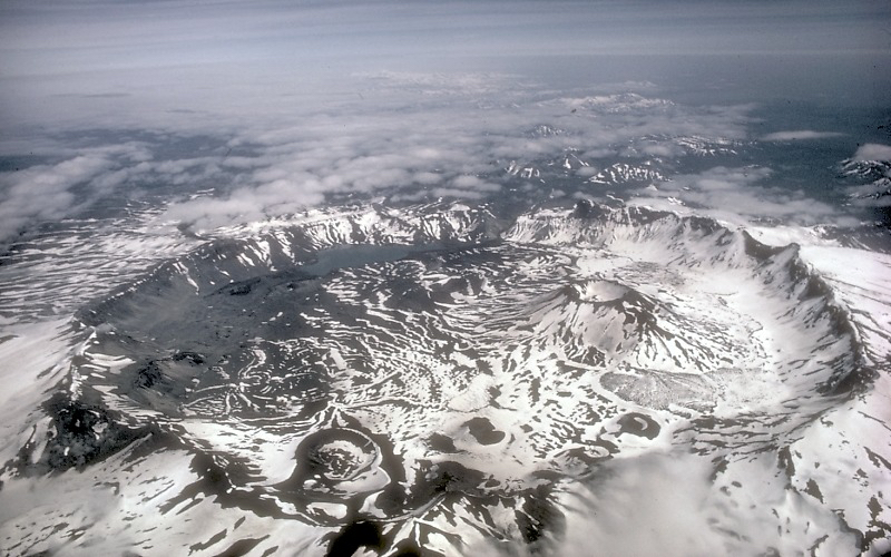 Aerial shot of Aniakchak Caldera