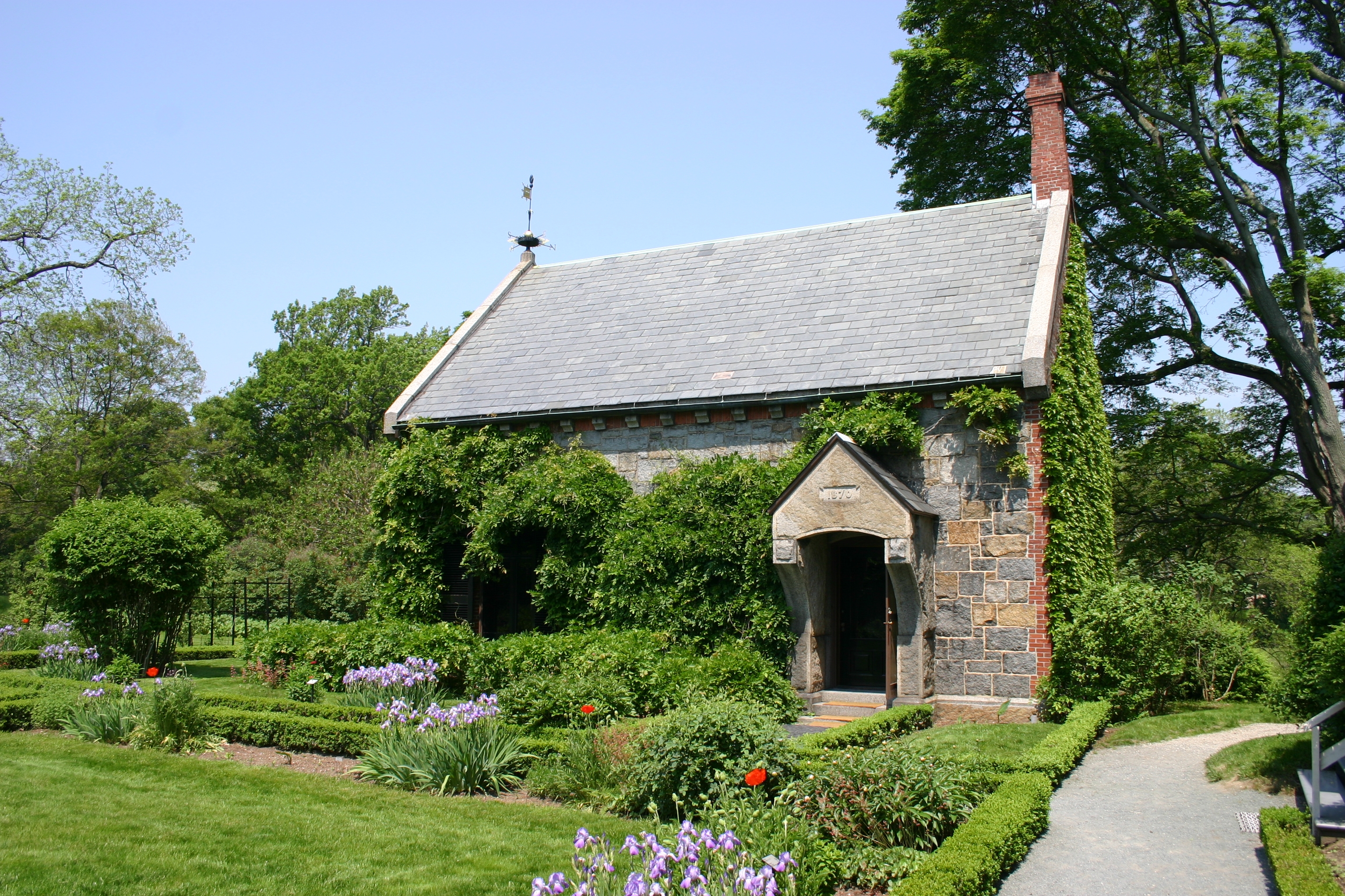 The Stone Library located outside Old House at Peace field.